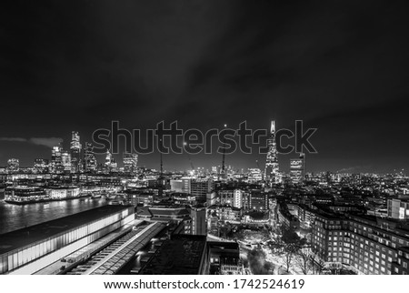 Panorama of london at night