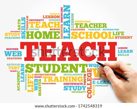 TEACH word cloud collage, education concept background
