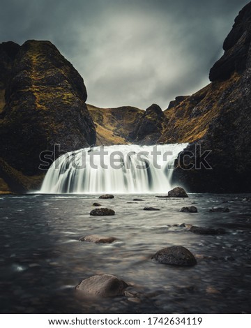 Moody Landscape Waterfalls South Iceland