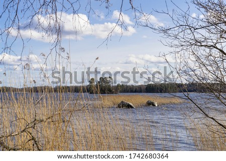 Beautiful nature and landscape photo of Sweden. Nice, calm, peaceful image of spring day in Scandinavian outdoor.