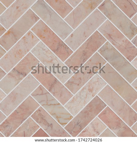Pink herringbone marble mosaic tile texture