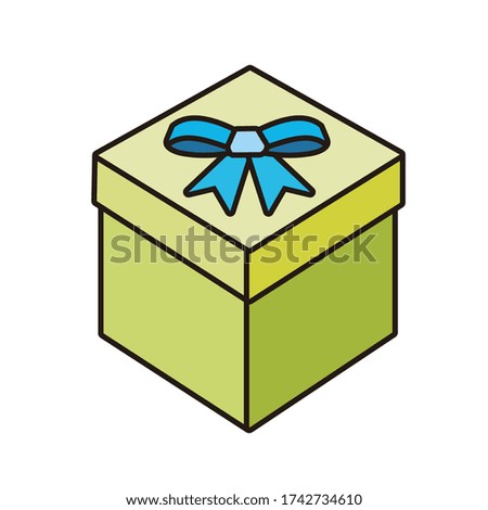 gift box with tie on it vector design. surprise box