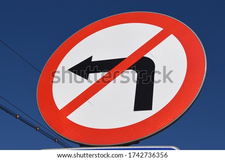 road sign - no left turn