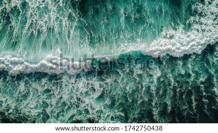 Aerial view to ocean waves