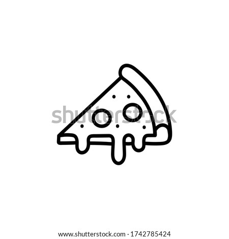 Modern Pizza Icon . Hand Drawn Pizza Vector Royalty-Free Stock Photo #1742785424