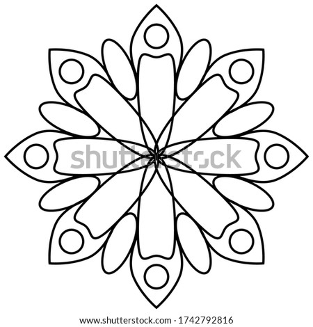 Outline of a floral pattern mandala - Vector