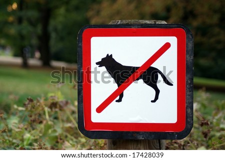 no dogs allowed sign in park