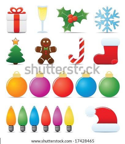 Christmas Icon Set. Easy To Edit Vector Image.