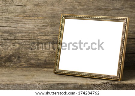 photo frame on wood background