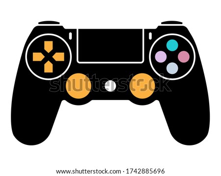 Video game ps4 controller / gamepad flat color icons for apps and websites