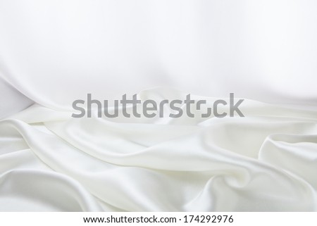 Drapery of white satin for background