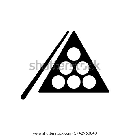 Ball, billiards, pool, sport icon with glyph style vector for your web design, logo, UI. illustration