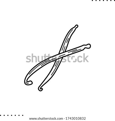 Dried Vanilla Sticks vector icon in outline  Royalty-Free Stock Photo #1743010832