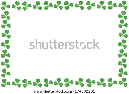 St Patricks Day shamrock frame over a white background