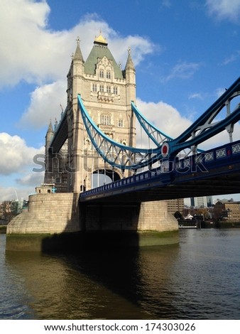 Tower Bridge over the Thames River, London, UK.