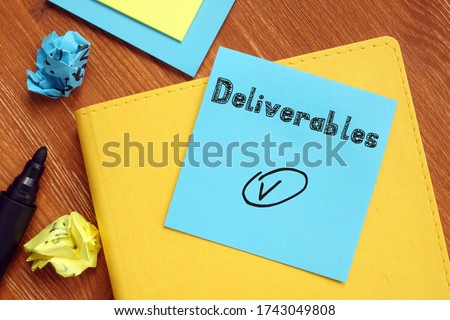 Business concept about Deliverables with inscription on the piece of paper. Royalty-Free Stock Photo #1743049808