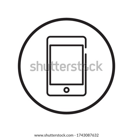 Mobile phone icon vector. Smartphone display, call center, contacts. Minimalistic sign isolated on white background. 