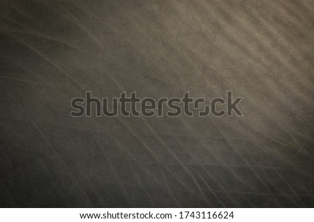Dark gray cattle skin texture with empty place for text top view, background for your text. Flat lay