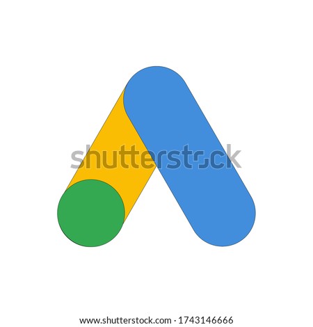 Google AdWords app icon. Google Ads logo design.Google adwords vector illustration Royalty-Free Stock Photo #1743146666