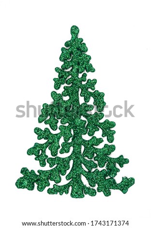 ornamental green plastic fire tree on white background