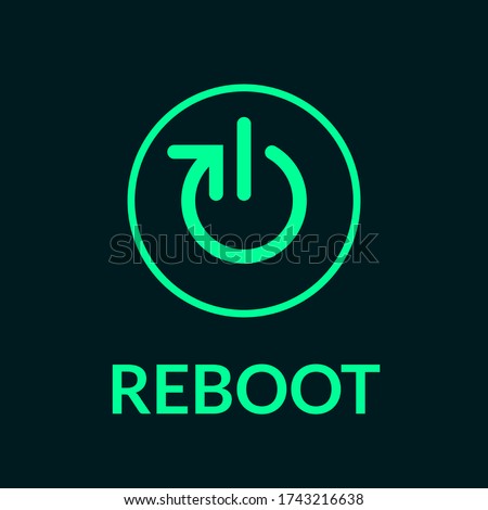Reboot or restart logo icon and symbol Royalty-Free Stock Photo #1743216638