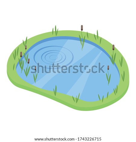 Lake icon. Isometric of lake vector icon for web design isolated on white background