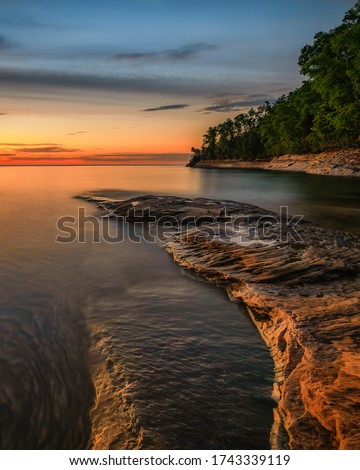 Twilight at Pictured Rocks National Lakeshore, Lake Superior in Upper Michigan