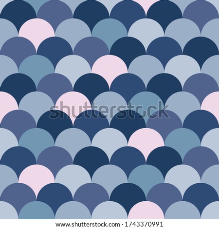 Seamless colorful fish scale pattern in blue and pink colors. Stock vector ilustration for web and print, backgound, wallaper, textile, scrapbooking and wrapping paper