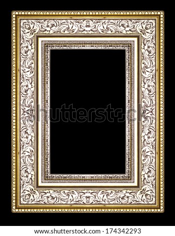 gold antique vintage  picture frames. Isolated on black  background