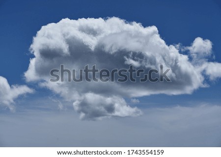 Fluffy clouds against blue sky