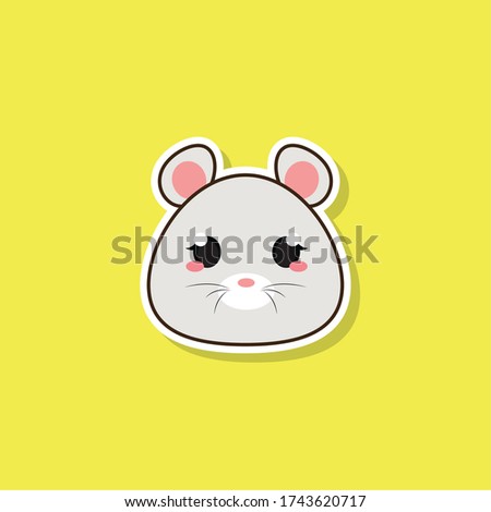 Isolated cute baby mouse. Wild animal - Vector illustration