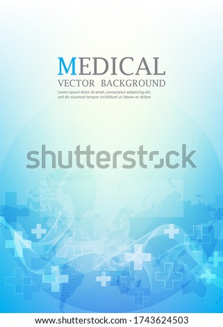 vector medical paper template.blue vector background.