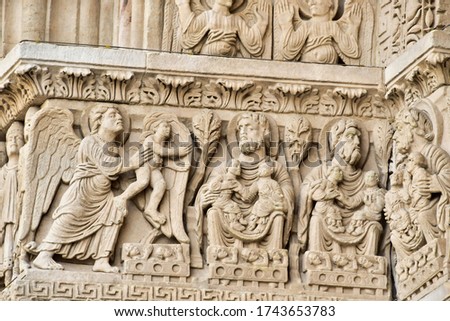 detail of facade of cathedral in seville spain, photo as a background, digital image