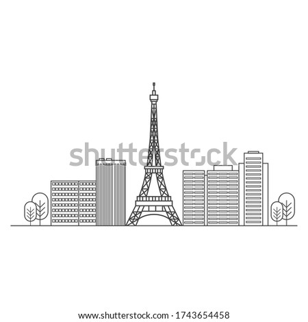 Outline of a city skyline - Vector illustration