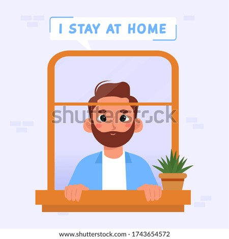 Stay at home. People in your home - Vector