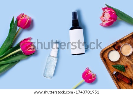 Photo to illustrate spa treatments, body and face care or relaxation. Advertising picture.