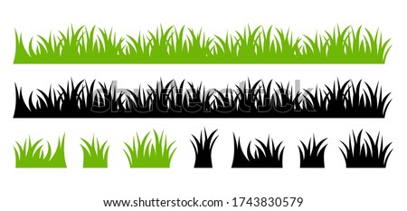 Vector green lawn grass texture illustration: natural, organic, bio, eco label and shape on white background. Ground land pattern.	
