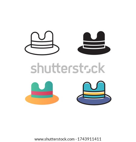hat icon vector with different style design. isolated on white background