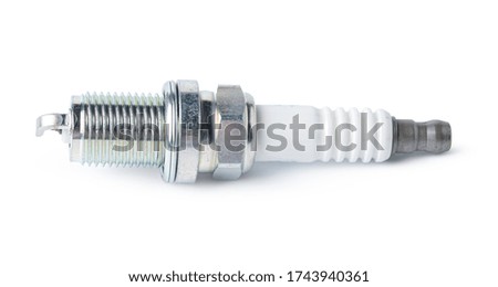 Car part. Spark plugs isolated on white.
