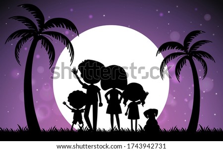 Family on the summer holiday illustration