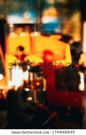 Blurred abstract images of hot and cold tones With orange and blue