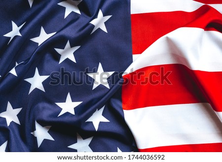 American Flag background with top view