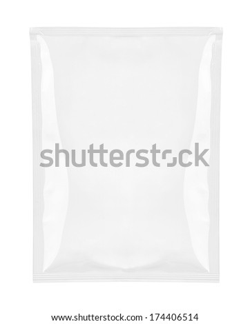 close up of  a white package template on white background Royalty-Free Stock Photo #174406514