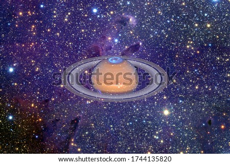 Planet Saturn. Solar system. Cosmos art. Elements of this image furnished by NASA