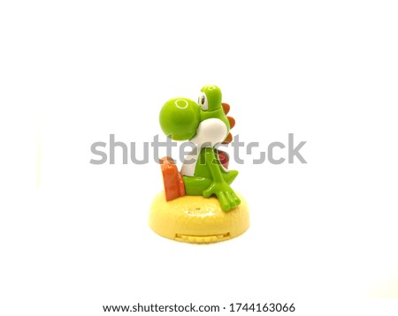 Green  cartoon crocodile isolated on white background