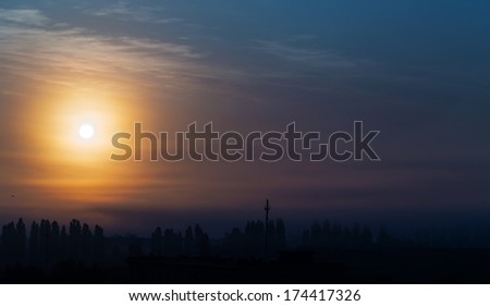 twilight sky sun clouds landscape