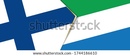 Finland and Sierra Leone flags, two vector flags symbol of relationship or confrontation.