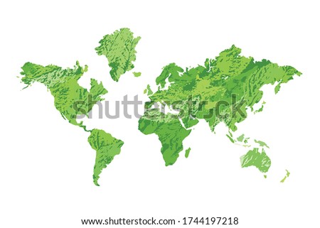 Eco friendly world map. Universal use concept design