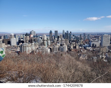 Montreal in the spring. view on city from Mount royal