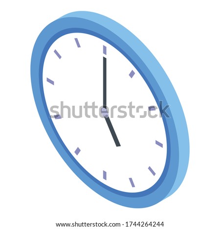 Museum wall clock icon. Isometric of museum wall clock vector icon for web design isolated on white background